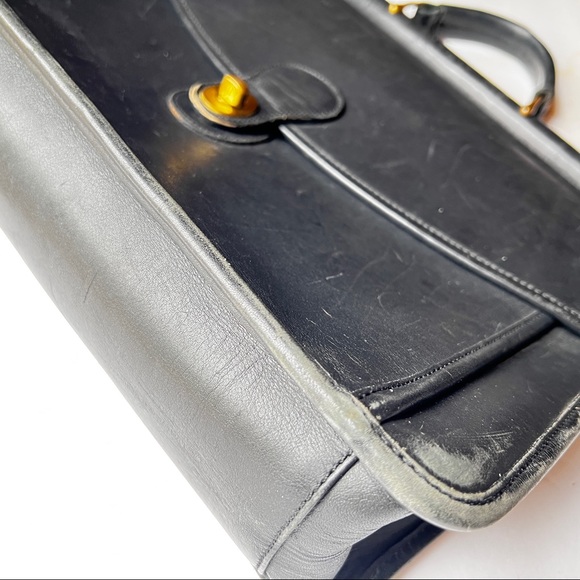 Vintage Black Coach Leather Briefcase Satchel Laptop Case - Picture 11 of 14